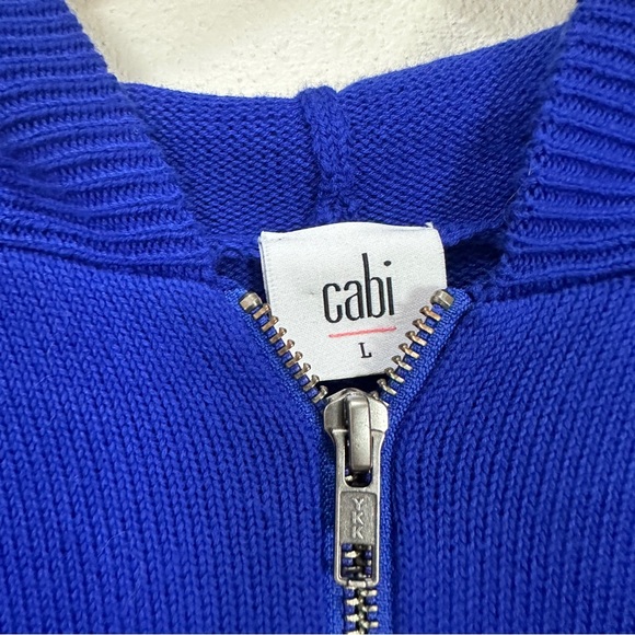 CAbi Dressed Up Blue Hoodie Cardigan‎ Zip-Up Women’s Sz Large #5460 NWOT - Picture 5 of 6